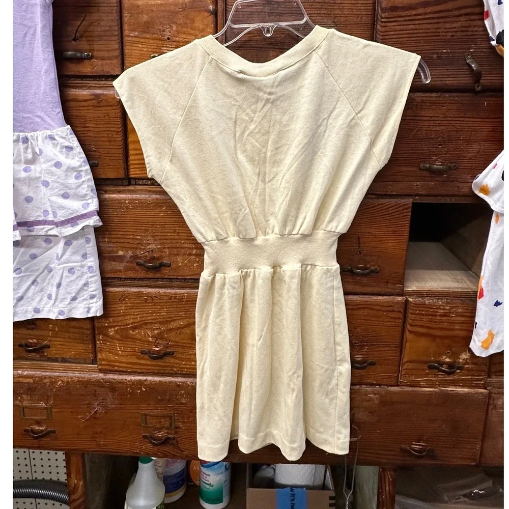 Vintage 80s/90s Kids Dress Butter Yellow Mini Fit Flare‎ Casual Party